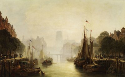 Canal in Amsterdam by Unbekannt Unbekannt